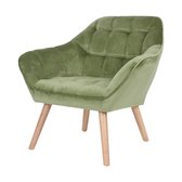 Fauteuil Feliz - Licht Groen - Fauteuil - 75 x 75 x 82 - Velvet