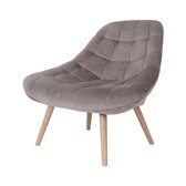 Fauteuil Minay - Taupe - Fauteuil - 85 x 84 x 80 - Velvet