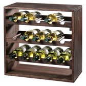 FSC® Houten Wijnflessen legbordsysteem voor 15 wijn flessen | Wijnrek | Flessenrek | Wijn rek | Materiaal: Grenen Hout | Afm. 50 x 50 x 25 Cm.