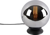 QAZQA pallon - Art Deco Tafellamp - 1 lichts - H 23 cm - Zilver - Woonkamer | Slaapkamer
