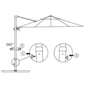 Zweefparasol met aluminium paal 250x250 cm antraciet