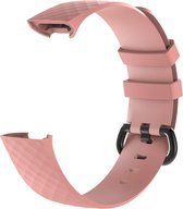 watchbands-shop.nl Siliconen bandje - Fitbit Charge 3 - Roze - Large