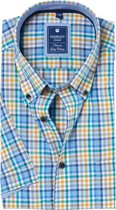 Redmond Regular Fit overhemd korte mouw - geruit - Strijkvriendelijk - Boordmaat: 37/38