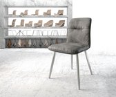 Gestoffeerde-stoel Vinjo-Flex 4-poot conisch roestvrij staal grijs antiek