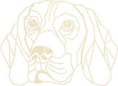 Beagle Geometrisch Hout 50 x 37 cm Light wood - Honden - Wanddecoratie
