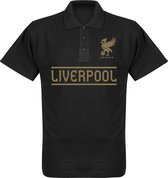 Liverpool Team Polo Shirt - Zwart/ Goud - 3XL