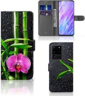 Flip Case Geschikt voor Samsung Galaxy S20 Ultra Hoesje Orchidee