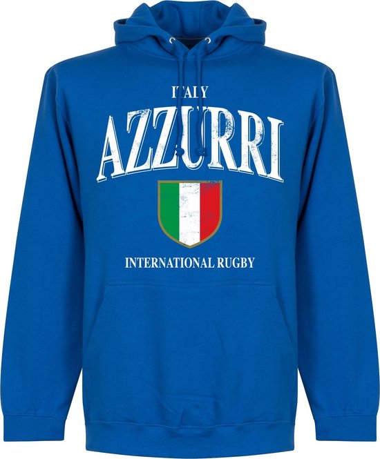 Italië Rugby Hoodie - Blauw - M