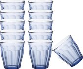 12x Verres à boire / verres à eau Picardie bleu 250 ml - Verres à café / thé Picardie 250 ml