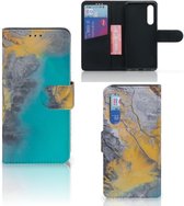 Xiaomi Mi 9 SE Bookcase Marmer Blauw Goud