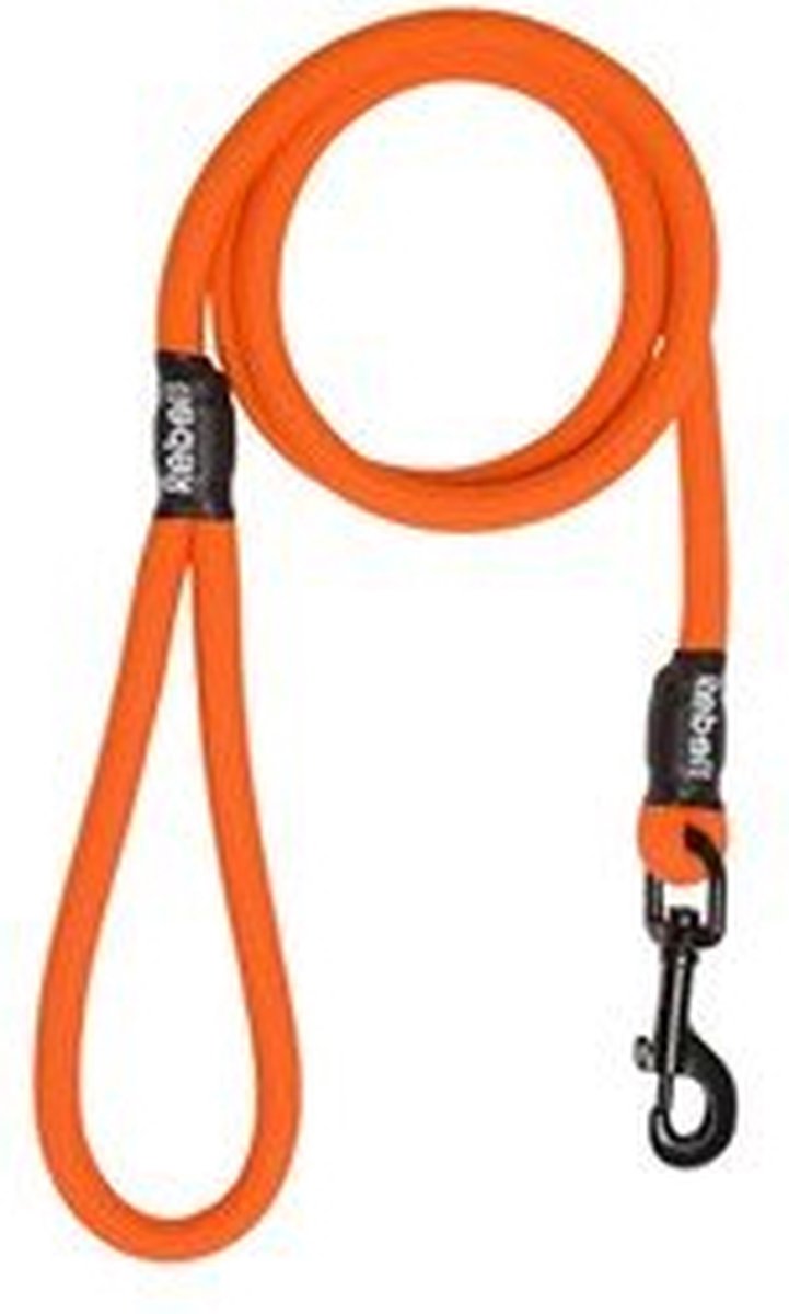 Rebel Petz – Sterke Gevlochten Hondenlijn van Touw  – Kleur: Oranje, Maat: Large