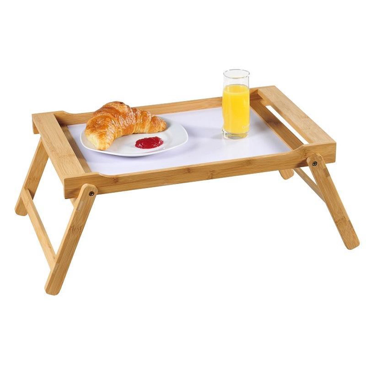 FSC® Bamboe Elegante inklapbare bedtafel met dienblad | Houten Bed tafel | Witte tafel... |