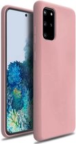 Silicone case Samsung Galaxy S20 Plus - roze + glazen screen protector