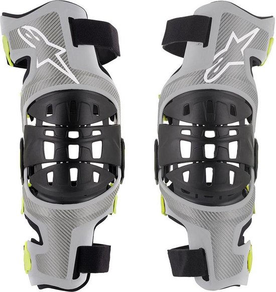 Foto: Alpinestars bionic 7 zilver geel fluo set maat l knee brace