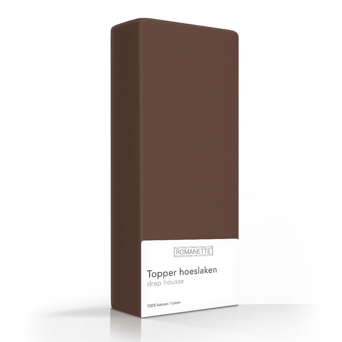 Romanette 100% Luxe Katoen Topper Hoeslaken - Lits-jumeaux Extra Lang (160x220 cm) - Taupe