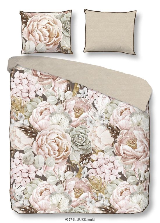 Dolly Dekbedovertrek Bloemen Bruin/Roze