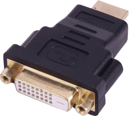 HDMI Male naar DVI (24+1) Female Adapter |Gold Plated | Zwart / Black |  TrendParts | bol.com