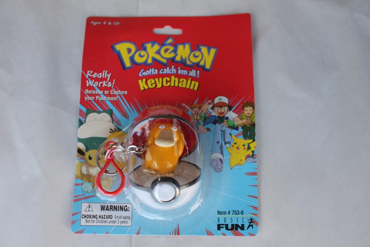 Pokemon Pokeball Sleutelhanger Psyduck Vintage 1999 - pokemo