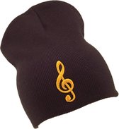 Winter muts (Beanie) Vioolsleutel zwart