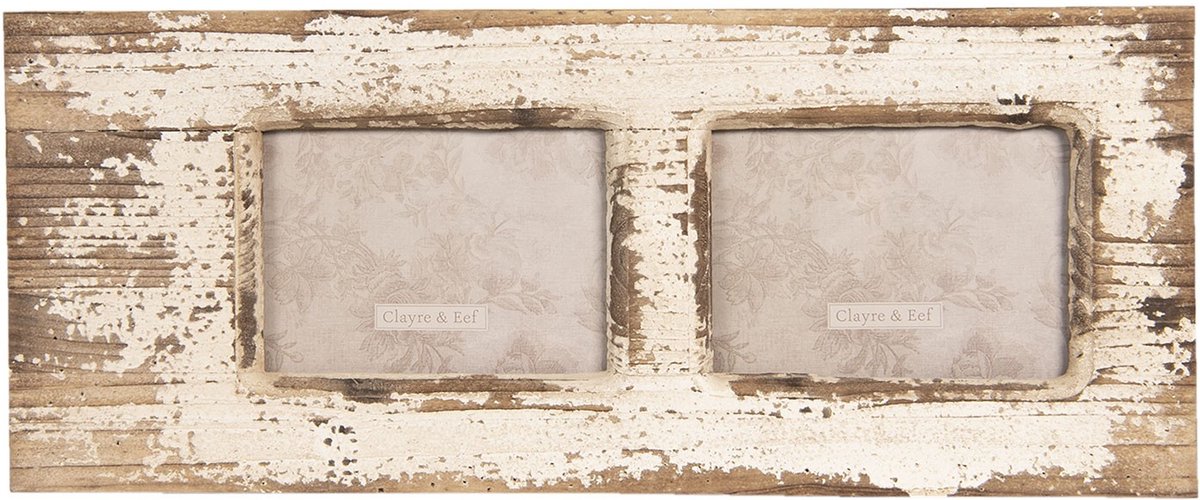 Clayre & Eef Fotolijst 13x18 cm (2) Beige Bruin Hout Rechthoek Fotokader
