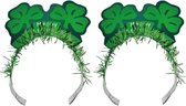 2x St. Patricks day diadeem/haarband voor volwassenen - St. Patricksday verkleedaccessoires haarbanden/diademen