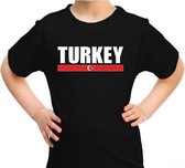 Turkey supporter t-shirt zwart voor kids - Turkije landen shirt - Turkse supporters kleding 122/128