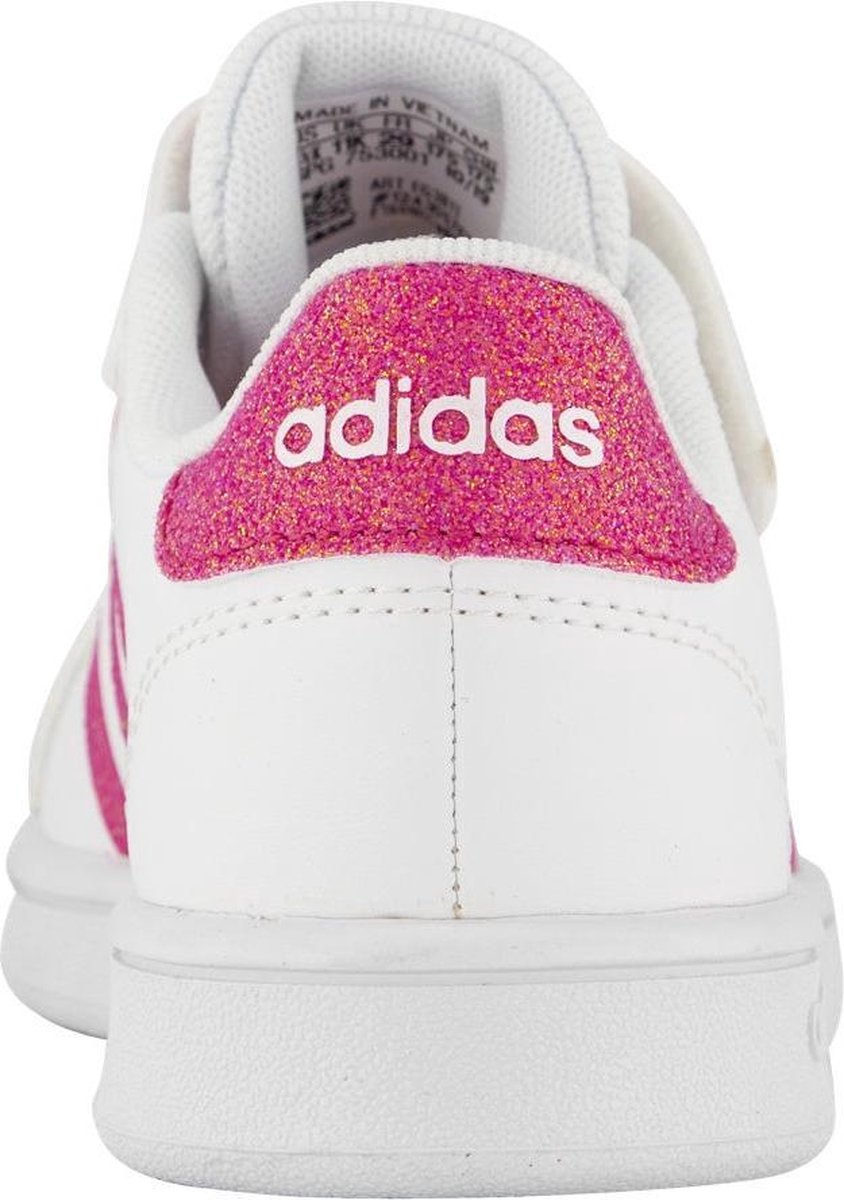 adidas Witte adidas Grand Court sneaker glitter - Maat 33 | bol.com
