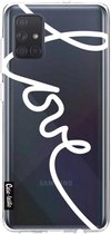 Casetastic Samsung Galaxy A71 (2020) Hoesje - Softcover Hoesje met Design - Written Love White Print