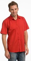 Heren overhemd rood met korte mouw XL