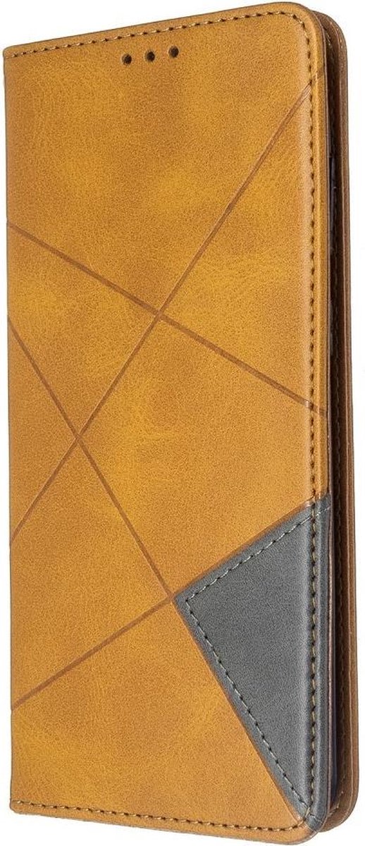 Geometric Book Case - Geschikt voor Samsung Galaxy S20 Plus Hoesje - Bruin