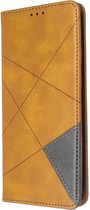 Geometric Book Case - Geschikt voor Samsung Galaxy S20 Plus Hoesje - Bruin