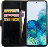 Rosso Element Book Case Wallet Hoesje Geschikt voor Samsung Galaxy S20 Plus | Portemonnee | 3 Pasjes | Magneetsluiting | Stand Functie | Zwart