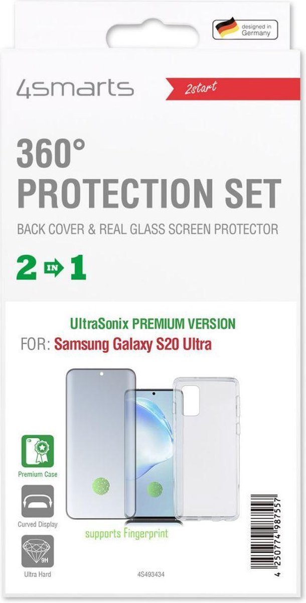 4smarts 360° Premium Protection Set Samsung Galaxy S20 Ultra Zwart