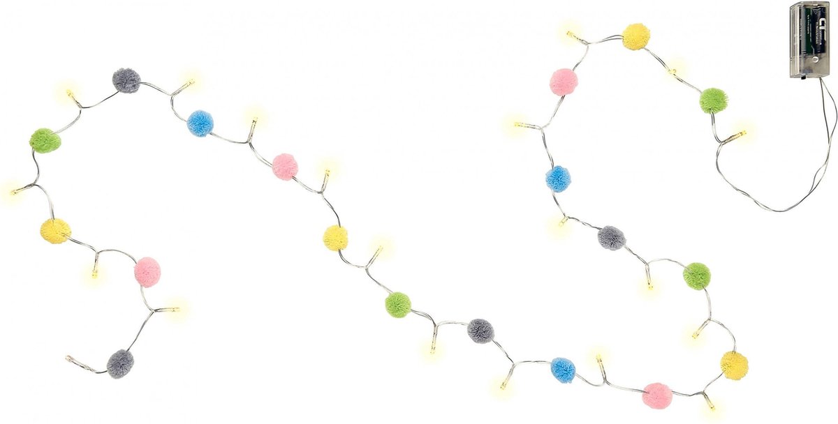 Lichtketting Pompom Voorjaar Pasen (voor binnen!) - knuffels