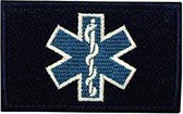 Paramedic Star of Life Geborduurde patch embleem blauw met klittenband
