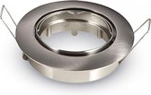 Spot Armatuur GU10 - Aigi - Inbouw Rond - Mat Chroom Aluminium - Kantelbaar Ø82mm - BSE