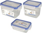 3x Voorraadbakjes/bewaarbakjes 400, 700 en 1000 ml - Keukenbenodigdheden - Eten bewaren - Vershoudbakjes