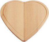 Hartvormig natuurlijk houten snijplank 16 cm - Snijplank/serveerplank/broodplank - Valentijn