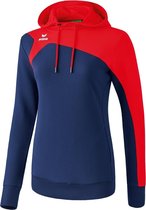 Erima Club 1900 2.0 Sweater met Capuchon Dames New Navy-Rood Maat 34