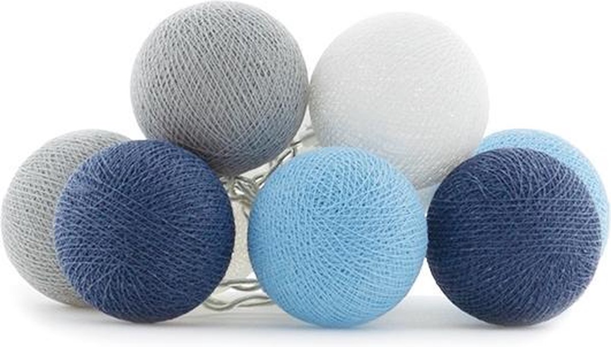 Cotton Ball guirlande lumineuse de boules de coton couleur Balloon - Jaune  Blauw Rose