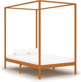 Hemelbedframe massief grenenhout honingbruin 120x200 cm