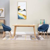 Eetkamerstoelen 2 st stof blauw