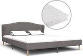 Bed met matras stof lichtgrijs 180x200 cm