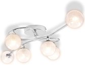 Plafondlamp met 6 lampenkappen rond G9 chroom