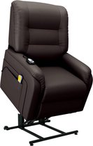 Massagefauteuil elektrisch sta-op-stoel kunstleer bruin