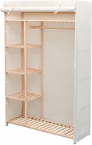 Kledingkast stof en grenenhout 110x40x170 cm