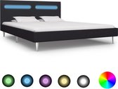 Bedframe met LED stof zwart 180x200 cm