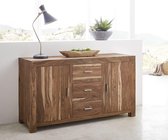 Commode Indra 145 cm sheesham natuur 3 laden 2 deuren