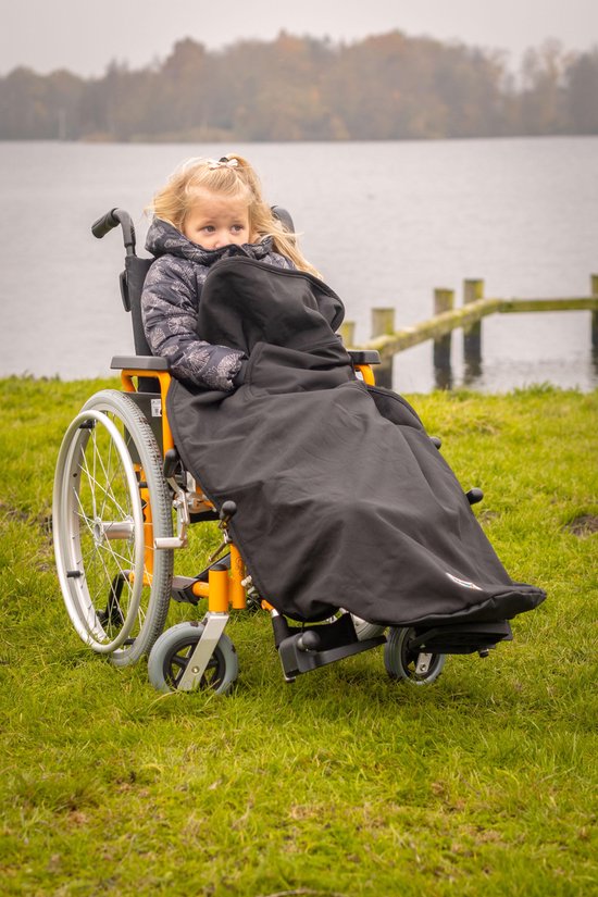 Belieff® rolstoel deken kinderen – Voetenzak - handzak - jongens en meisjes - Zwart – 100% polyester -1m