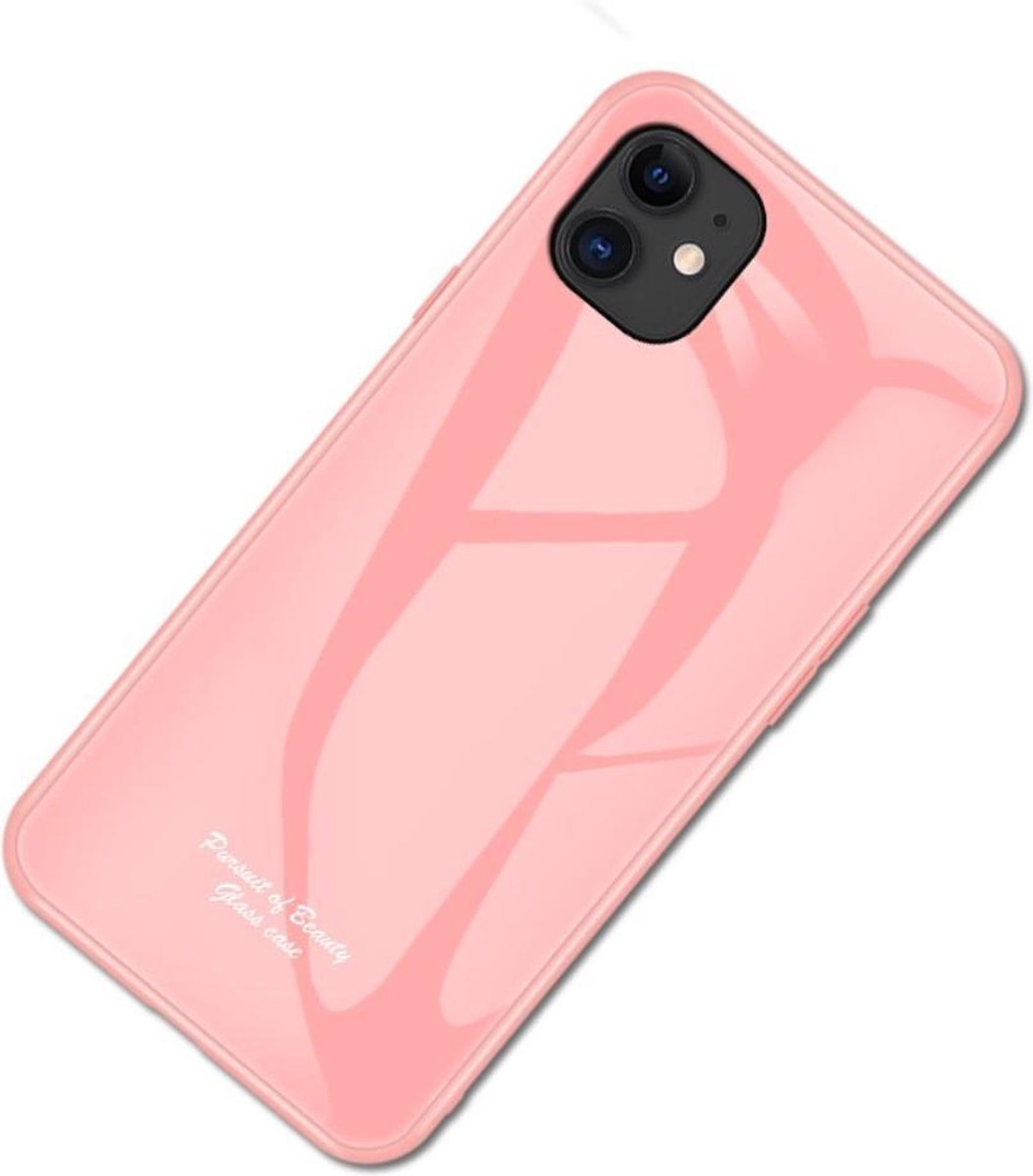 Iphone cover uit hard kunstglas voor iPhone 11 6.1 inch - Roze
